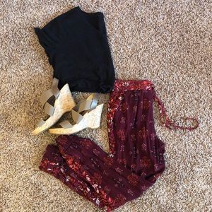 Tribal patterned jogger pants